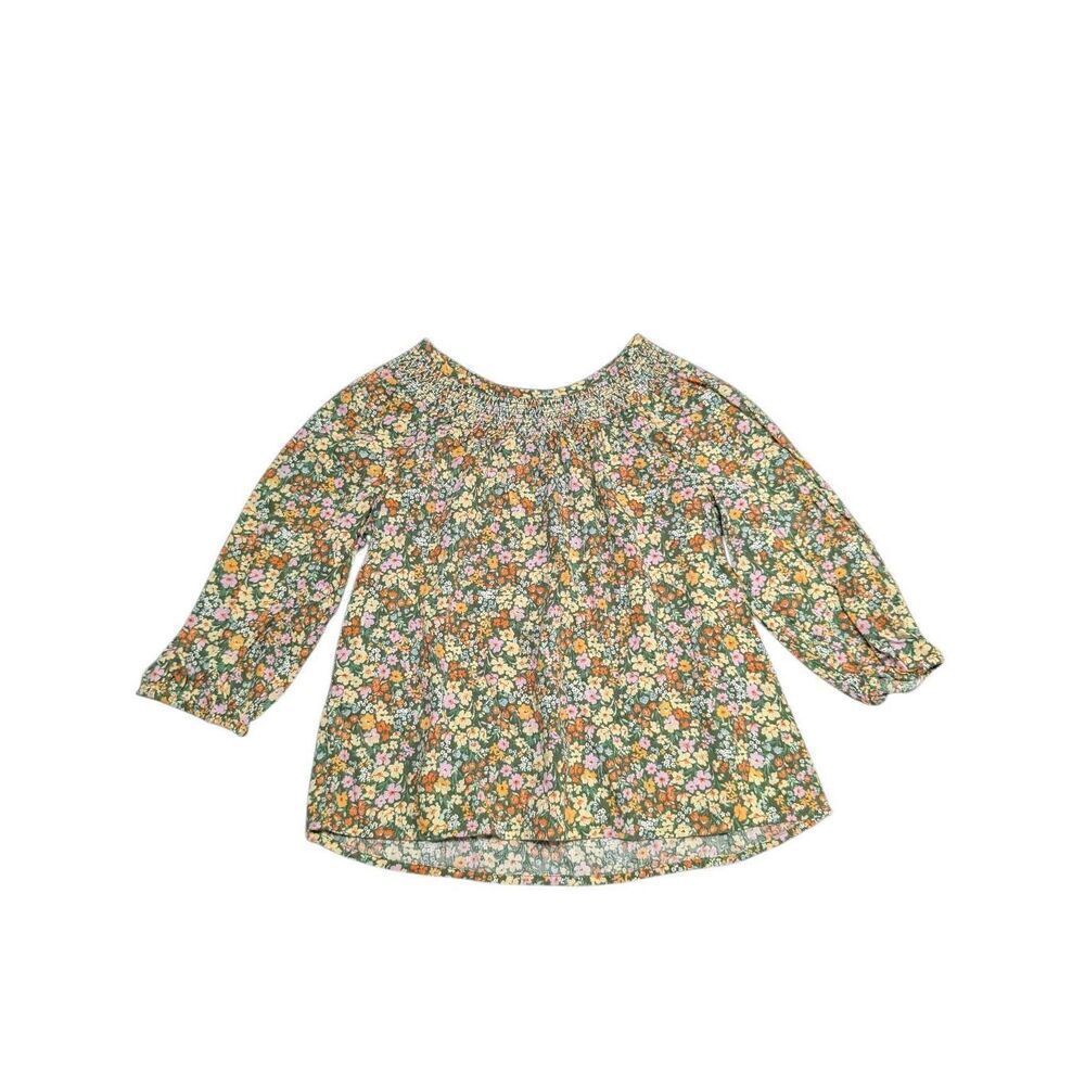 Boho Smocked-Neck Top for Girls Large (10-12)
